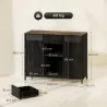 Aparador de 2 Puertas con Orificios 2 Compartimentos y Cajón Estantes Ajustables 100x40x80 cm Negro - Ogal.Es
