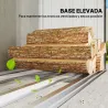 Casetilla para Leña de Acero Galvanizado con Base Elevada y Techo Inclinado 213x66,5x150 cm Gris Oscuro - Ogal.Es