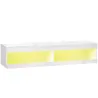 Mueble de TV Suspendido con Luces LED con Control Remoto Compartimentos Orificios Pasacables 140x40x30 cm Blanco... - Ogal.Es