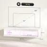 Mueble de TV Suspendido con Luces LED con Control Remoto Compartimentos Orificios Pasacables 140x40x30 cm Blanco... - Ogal.Es