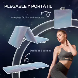 Colchoneta Gimnasia Plegable de Grosor 5 cm con Asas de Transporte para Yoga Aeróbic 180x60x5 cm Azul Degradado - Ogal.Es