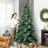 Árbol de Navidad Artificial 210 cm Ramas Realistas con Efecto Nieve Soporte de Acero Base Plegable Montaje Rápido - Ogal.Es