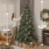 Árbol de Navidad Artificial 210 cm Ramas Realistas con Efecto Nieve Soporte de Acero Base Plegable Montaje Rápido - Ogal.Es