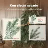 Árbol de Navidad Artificial 210 cm Ramas Realistas con Efecto Nieve Soporte de Acero Base Plegable Montaje Rápido - Ogal.Es