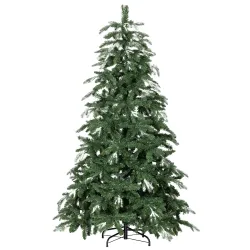 Árbol de Navidad Artificial 180 cm Ramas Realistas con Efecto Nieve Soporte de Acero Base Plegable Montaje Rápido - Ogal.Es