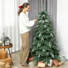 Árbol de Navidad Artificial 150 cm Ramas Realistas con Efecto Nieve Soporte de Acero Base Plegable Montaje Rápido - Ogal.Es