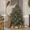 Árbol de Navidad Artificial 150 cm Ramas Realistas con Efecto Nieve Soporte de Acero Base Plegable Montaje Rápido - Ogal.Es
