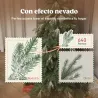 Árbol de Navidad Artificial 150 cm Ramas Realistas con Efecto Nieve Soporte de Acero Base Plegable Montaje Rápido - Ogal.Es