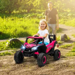 Coche Eléctrico para Niños UTV 12V con 2 Motores Control Remoto 2,4G Velocidad hasta 7 km/h Sistema de Suspensió... - Ogal.Es