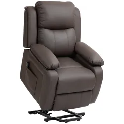 Sillón Relax Levanta Personas Sillón Elevador con Control Remoto Reclinación 160° Reposapiés 76x90x105cm Marrón - Ogal.Es