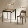 Conjunto de Mesa y 4 Sillas de Comedor para 4 Personas, Estilo Moderno con Estructura Metálica, Marrón Oscuro y ... - Ogal.Es
