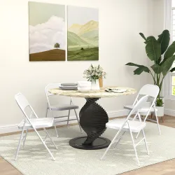 Juego de 4 Sillas Plegables Acolchadas con Respaldo y Estructura de Acero para Salón Comedor Cocina 45x46x78 cm ... - Ogal.Es
