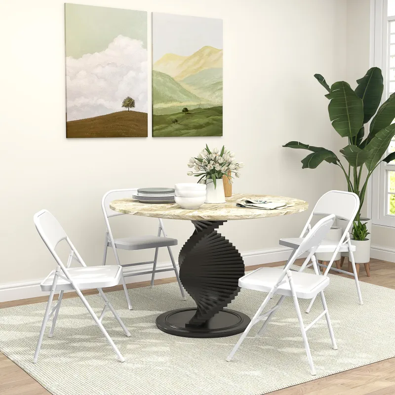 Juego de 4 Sillas Plegables Acolchadas con Respaldo y Estructura de Acero para Salón Comedor Cocina 45x46x78 cm ... - Ogal.Es