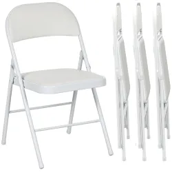 Juego de 4 Sillas Plegables Acolchadas con Respaldo y Estructura de Acero para Salón Comedor Cocina 45x46x78 cm ... - Ogal.Es