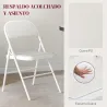 Juego de 4 Sillas Plegables Acolchadas con Respaldo y Estructura de Acero para Salón Comedor Cocina 45x46x78 cm ... - Ogal.Es