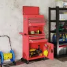 Carro de Herramientas con 6 Cajones y Cerraduras Caja de Herramientas de Acero con Ruedas para Taller Garaje Rojo - Ogal.Es