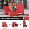 Carro de Herramientas con 6 Cajones y Cerraduras Caja de Herramientas de Acero con Ruedas para Taller Garaje Rojo - Ogal.Es