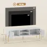 Mueble de TV Moderno con 2 Puertas 2 Estantes Abiertos Orificios Pasacables para TV 65 Pulgadas 140x38x45,9 cm B... - Ogal.Es