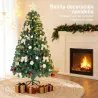 Árbol de Navidad 180 cm con Adornos 200 Luces LED Blanco Cálido 8 Modos de Iluminación 650 Ramas Verde - Ogal.Es