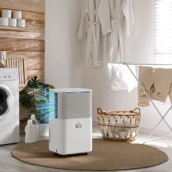 Deshumidificador 10L/día Silencioso con 3 Modos Pantalla LED Temporizado 24H Bloqueo Infantil y Drenaje Continuo... - Ogal.Es