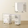 Mesa de Costura Plegable con 6 Ruedas 18 Clavijas 2 Cajones y 3 Compartimentos Blanco - Ogal.Es