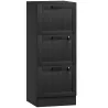 Mueble Archivador con 3 Cajones Cajonera para Escritorio con Cerraduras Carpetas para A4 y Carta 40x40x101 cm Negro - Ogal.Es