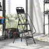 Escalera Plegable de 3 Peldaños con Bolsa de Herramientas Escalera de Tijera con Peldaños Anchos Antideslizantes... - Ogal.Es