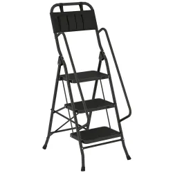 Escalera Plegable de 3 Peldaños con Bolsa de Herramientas Escalera de Tijera con Peldaños Anchos Antideslizantes... - Ogal.Es