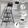 Escalera Plegable de 3 Peldaños con Bolsa de Herramientas Escalera de Tijera con Peldaños Anchos Antideslizantes... - Ogal.Es