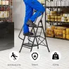 Escalera Plegable de 3 Peldaños con Bolsa de Herramientas Escalera de Tijera con Peldaños Anchos Antideslizantes... - Ogal.Es