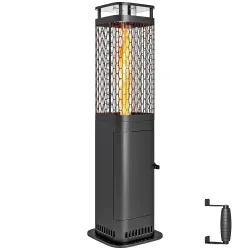 Estufa de Pellets 6.86 KW sin Electricidad con Tubo de Vidrio Base Antideslizante y Rejilla Metálica 26x26x95 cm... - Ogal.Es