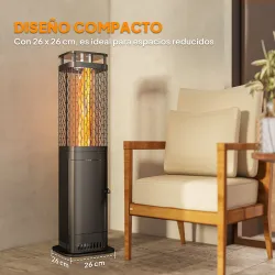 Estufa de Pellets 6.86 KW sin Electricidad con Tubo de Vidrio Base Antideslizante y Rejilla Metálica 26x26x95 cm... - Ogal.Es