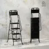 Escalera Plegable de 4 Peldaños con Bolsa de Herramientas Escalera de Tijera con Peldaños Anchos Antideslizantes... - Ogal.Es