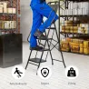 Escalera Plegable de 4 Peldaños con Bolsa de Herramientas Escalera de Tijera con Peldaños Anchos Antideslizantes... - Ogal.Es