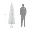 Árbol de Navidad Artificial Estrecho 210 cm con 499 Ramas y Base Desmontable Fácil de Montar Blanco - Ogal.Es