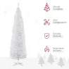 Árbol de Navidad Artificial Estrecho 210 cm con 499 Ramas y Base Desmontable Fácil de Montar Blanco - Ogal.Es