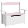 Banco Almacenaje para Niños con Respaldo Tapa Amortiguadora Carga 30 kg para Salas de Juego 68,5x34x58 cm Rosa y... - Ogal.Es