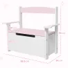 Banco Almacenaje para Niños con Respaldo Tapa Amortiguadora Carga 30 kg para Salas de Juego 68,5x34x58 cm Rosa y... - Ogal.Es