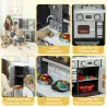 Cocina de Juguete de Madera con Sonido Accesorios de Acero Inoxidable para Niños a Partir de 3 Años Marrón Oscuro - Ogal.Es