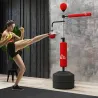 Saco de Boxeo de Pie Ajustable en Altura con Barra Giratoria de 360° 2 Bolas y Base Rellenable 88x50x160-230 cm ... - Ogal.Es