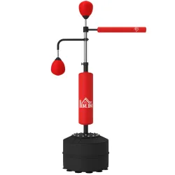 Saco de Boxeo de Pie Ajustable en Altura con Barra Giratoria de 360° 2 Bolas y Base Rellenable 88x50x160-230 cm ... - Ogal.Es