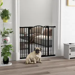 Barrera para Perros con Ancho Ajustable 74-100 cm Barrera de Seguridad para Perros con 2 Extensiones Negro - Ogal.Es