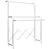 Tendedero Plegable de 3 Niveles Tendedero de Acero Inoxidable con 3 Barras Ajustables y Extensibles 4 Ruedas Plata - Ogal.Es