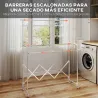 Tendedero Plegable de 3 Niveles Tendedero de Acero Inoxidable con 3 Barras Ajustables y Extensibles 4 Ruedas Plata - Ogal.Es