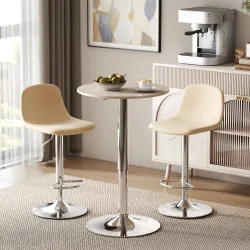 Mesa de Bar con Altura Ajustable Giratoria 360° Base Redonda Mesa Alta de Bar para Cocina Comedor Ø60x67-93 cm N... - Ogal.Es