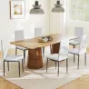 Pack de 6 Sillas de Comedor Modernas Tapizadas en Lino Sintético con Respaldo Alto y Patas de Metal 41x50x97 cm ... - Ogal.Es