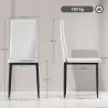 Pack de 6 Sillas de Comedor Modernas Tapizadas en Lino Sintético con Respaldo Alto y Patas de Metal 41x50x97 cm ... - Ogal.Es