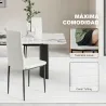 Pack de 6 Sillas de Comedor Modernas Tapizadas en Lino Sintético con Respaldo Alto y Patas de Metal 41x50x97 cm ... - Ogal.Es