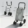 Carrito de Compra Plegable de 46 L Carro 3 en 1 con 6 Ruedas Bolsa Térmica y Asa Ajustable 44x58x100 cm Gris - Ogal.Es