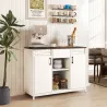 Aparador para Salón con 2 Puertas con Orificios Cajón Compartimentos Abiertos Estantes Ajustables 100x40x80 cm B... - Ogal.Es